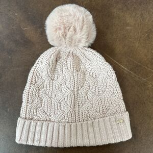 Ted Baker Light Pink Pom Pom Beanie Hat